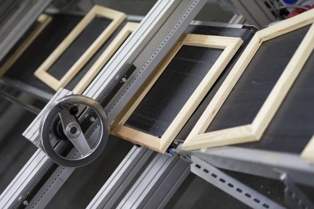 Wooden stretcher frame production